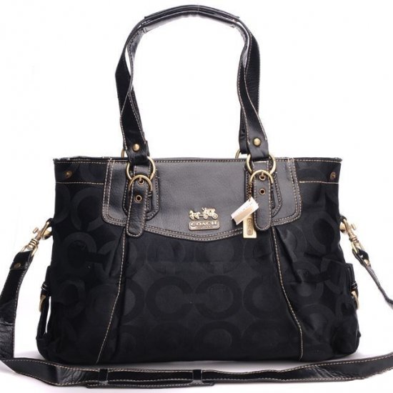 Coach Madeline East West Large Black Satchels BXL | Women